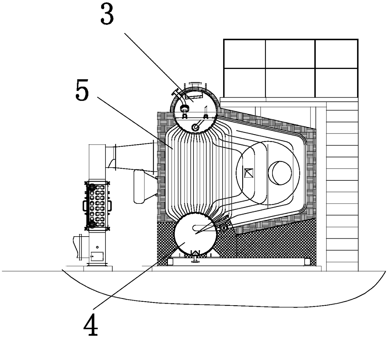 Low-nitrogen condensation type double-hearth gas boiler system