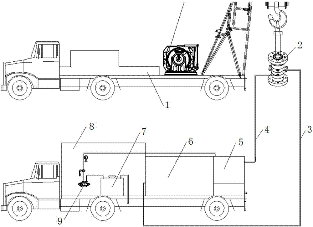 System for cleaning outer wall of oil pipe at wellhead, device and method thereof