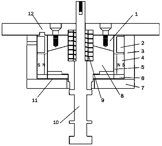 Fan-shaped permanent magnet-comprising dual-steady-state contactor