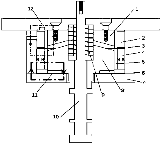 Fan-shaped permanent magnet-comprising dual-steady-state contactor