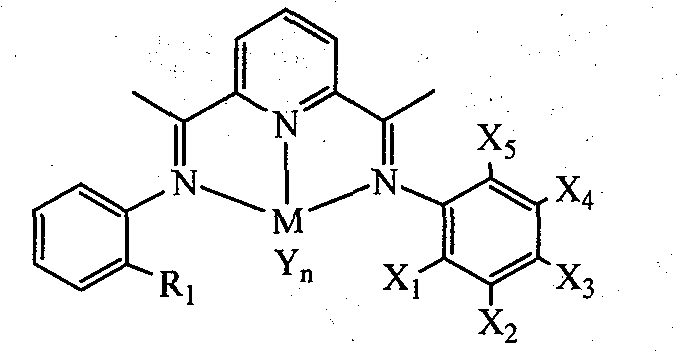Unsymmetrical bis(imino)pyridines iron and cobalt complexes containing halogen, preparation method and use