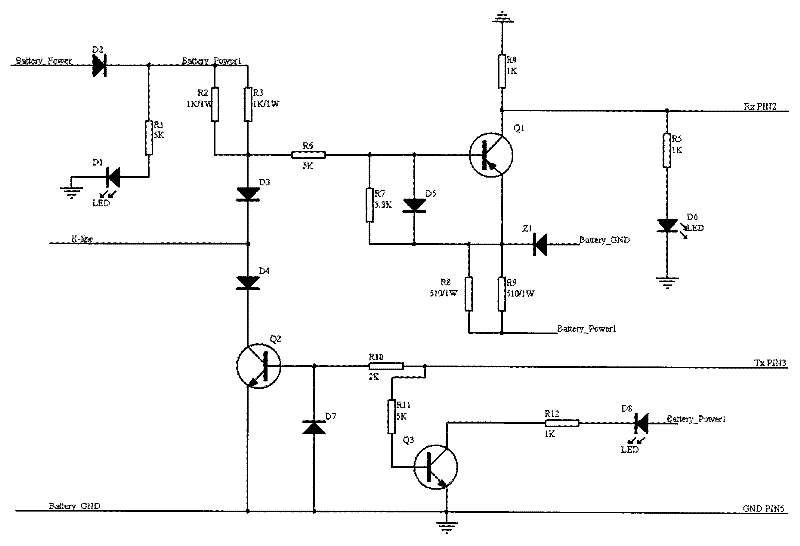 Kline-RS232 circuit with function of preventing reverse connection