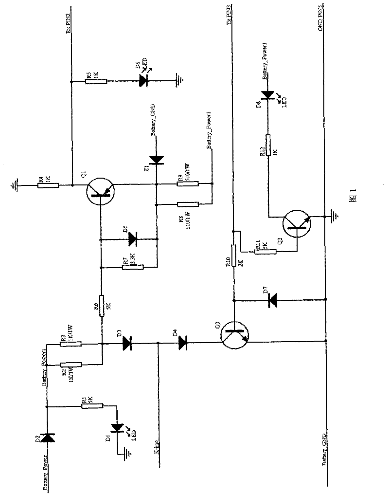 Kline-RS232 circuit with function of preventing reverse connection