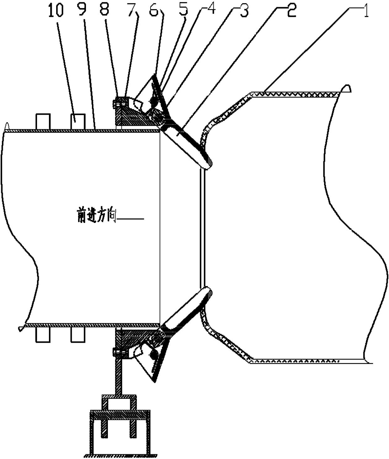 Rubber pipe port expanding device for heat insulation pipe