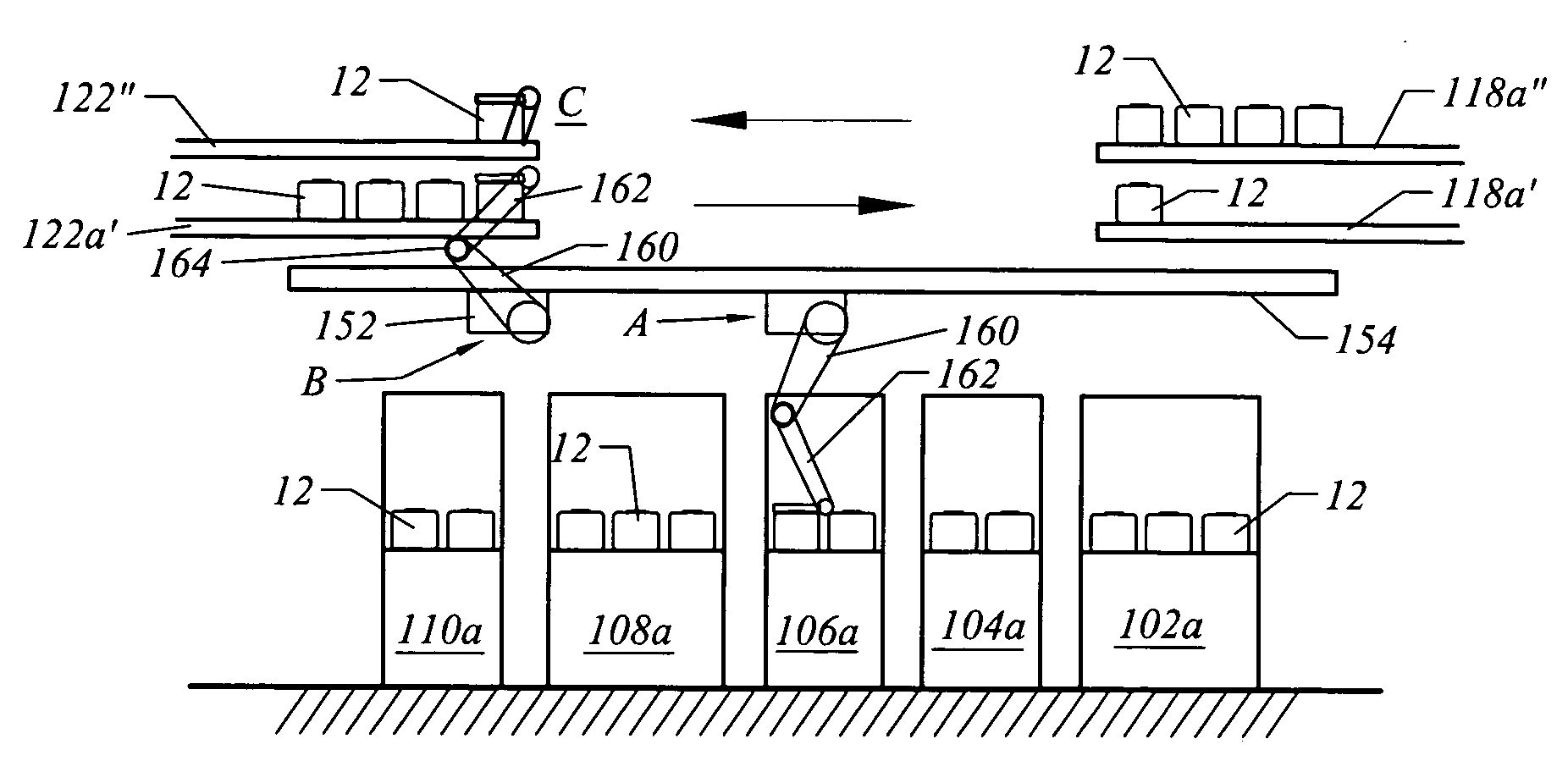 Discontinuous conveyor system