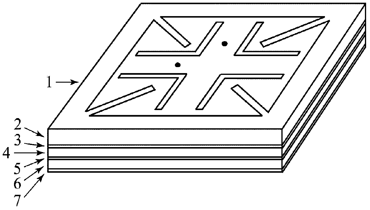 A microwave energy receiving plate that absorbs linearly polarized incident waves in any direction