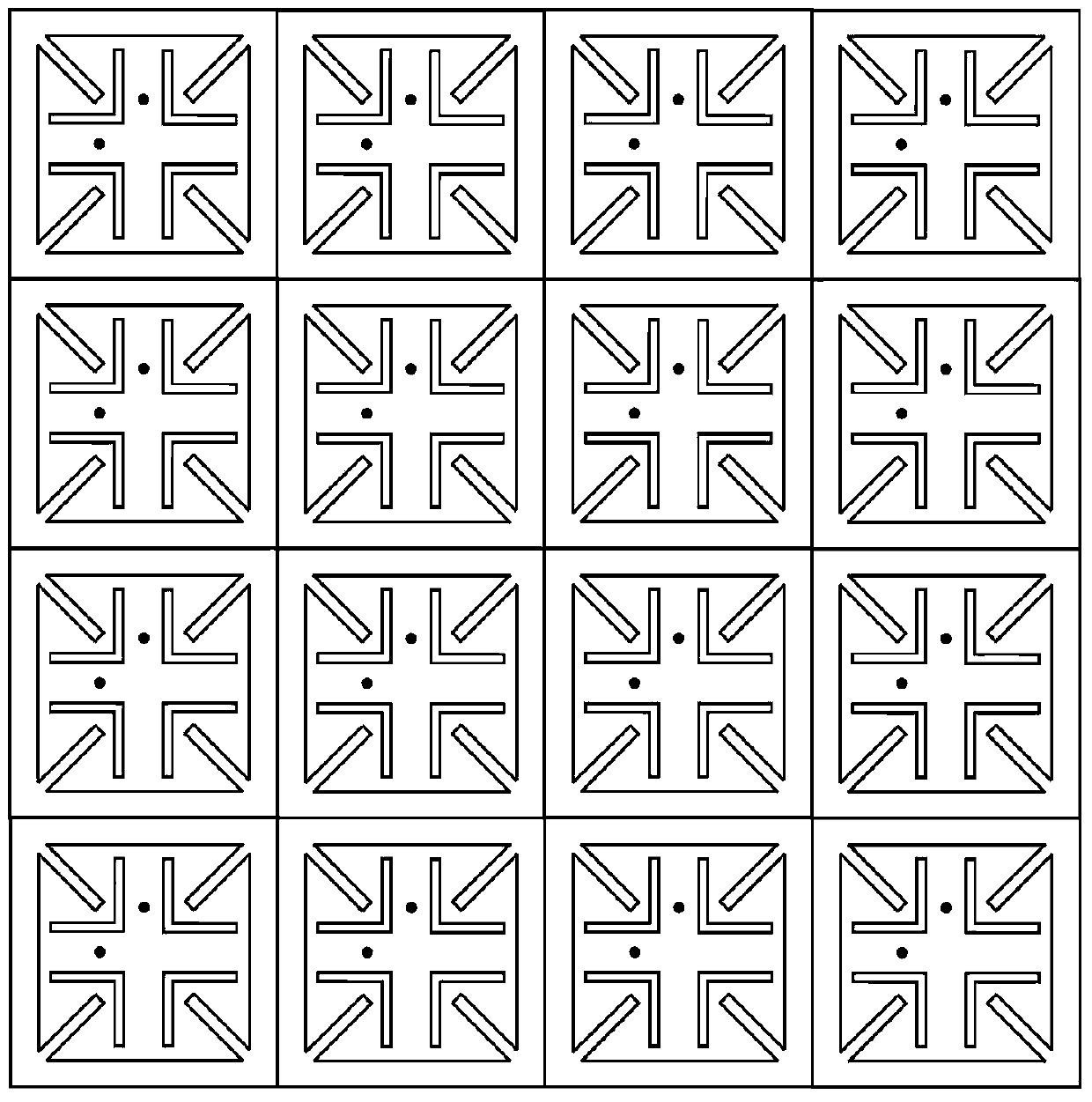 A microwave energy receiving plate that absorbs linearly polarized incident waves in any direction