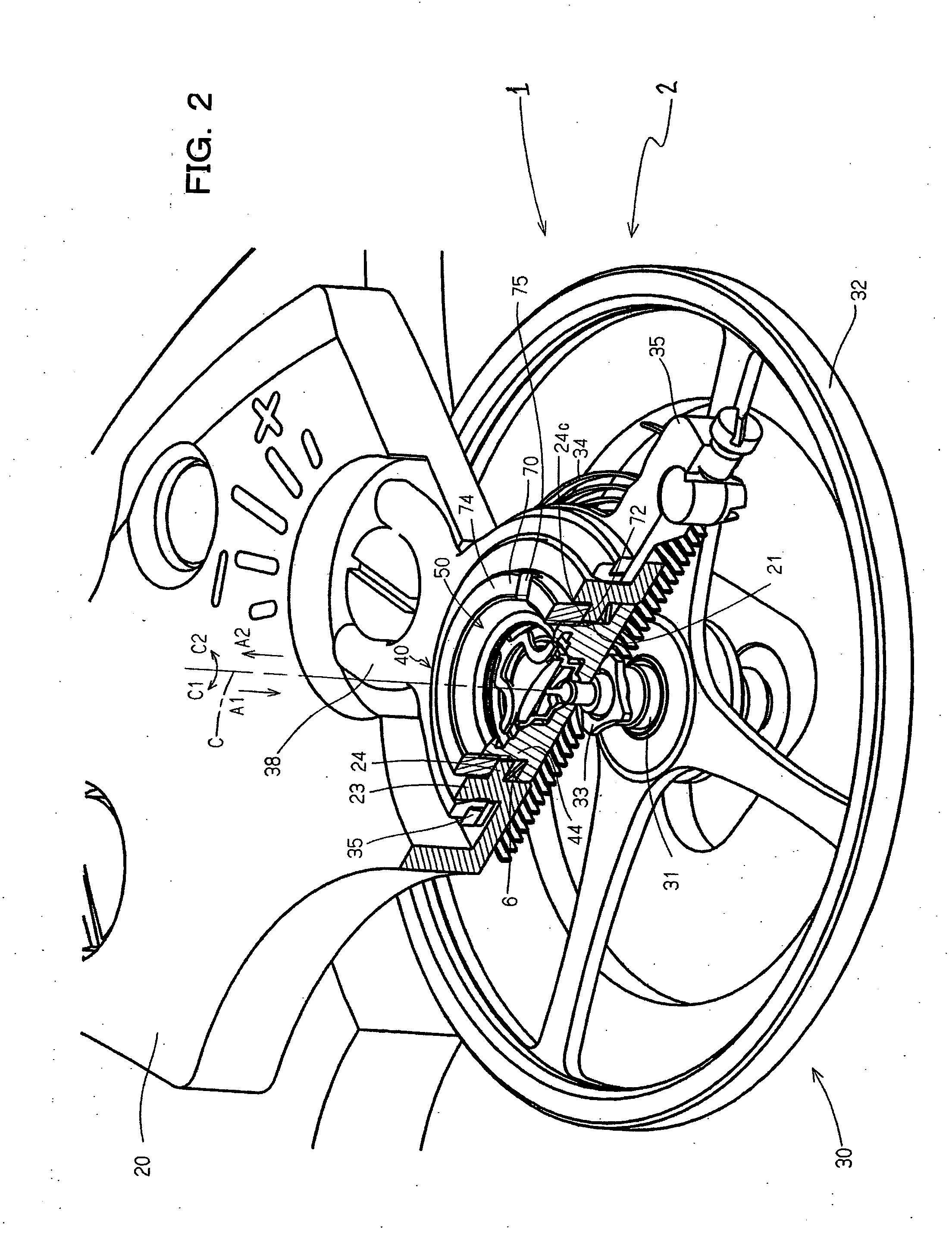 Bearing structure and watch equipped with the same