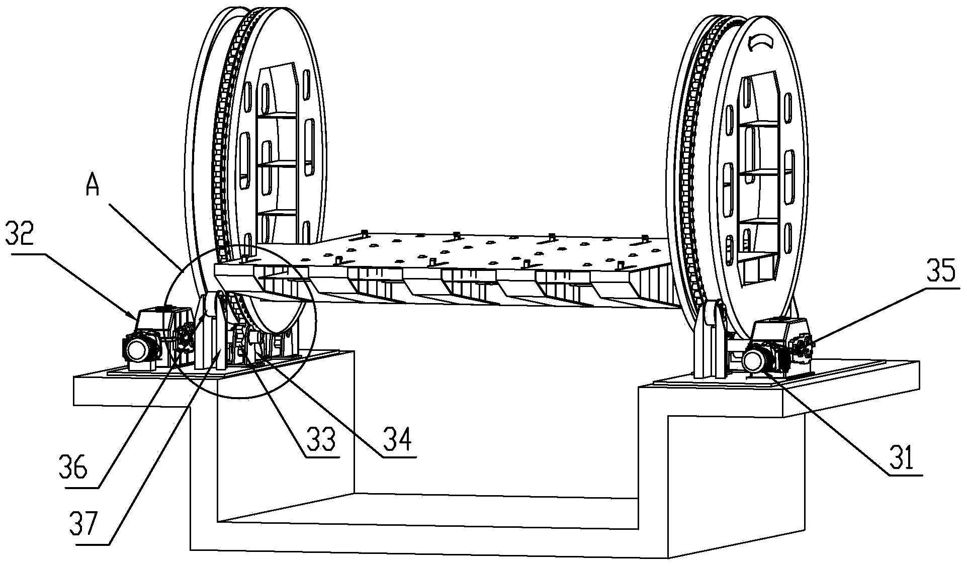 Lift roller based hull block turning equipment during ship construction