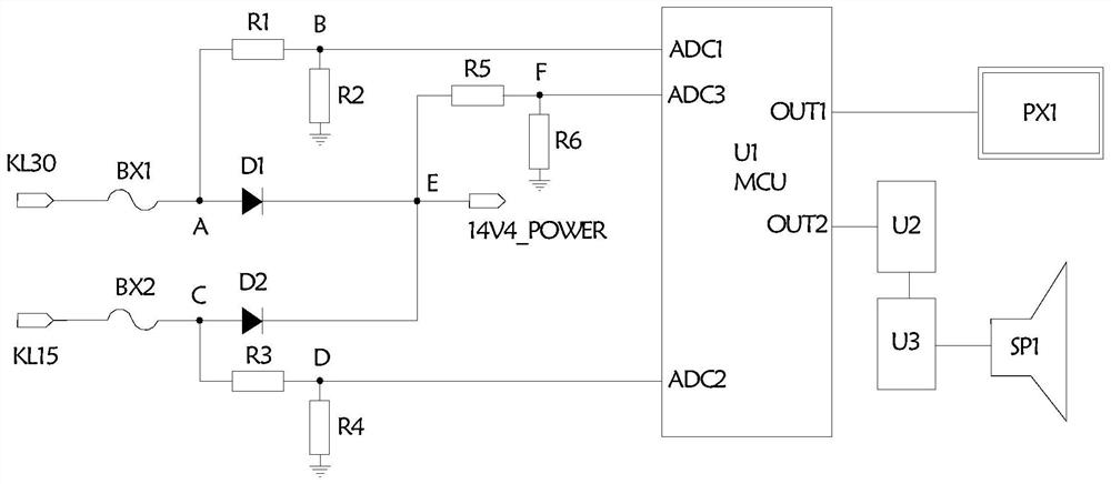 Power line state detection device and method of vehicle-mounted entertainment and instrument system