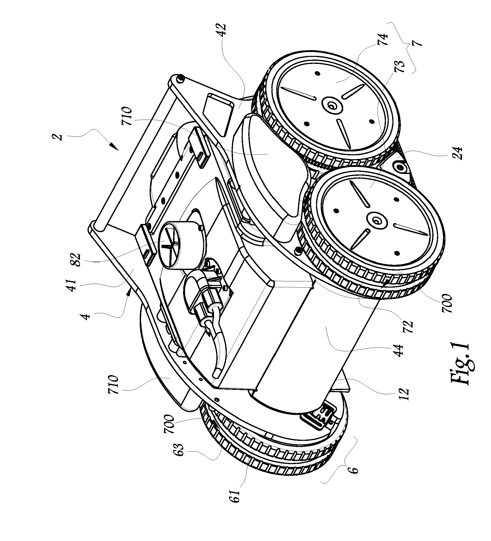 Underwater vehicle for cleaning submerged surfaces