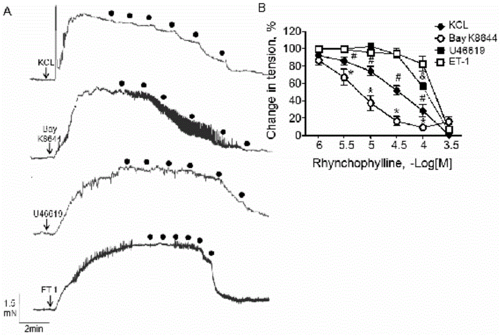 Application of rhynchophylline in preparation of medicine for resisting cerebral vascular contraction