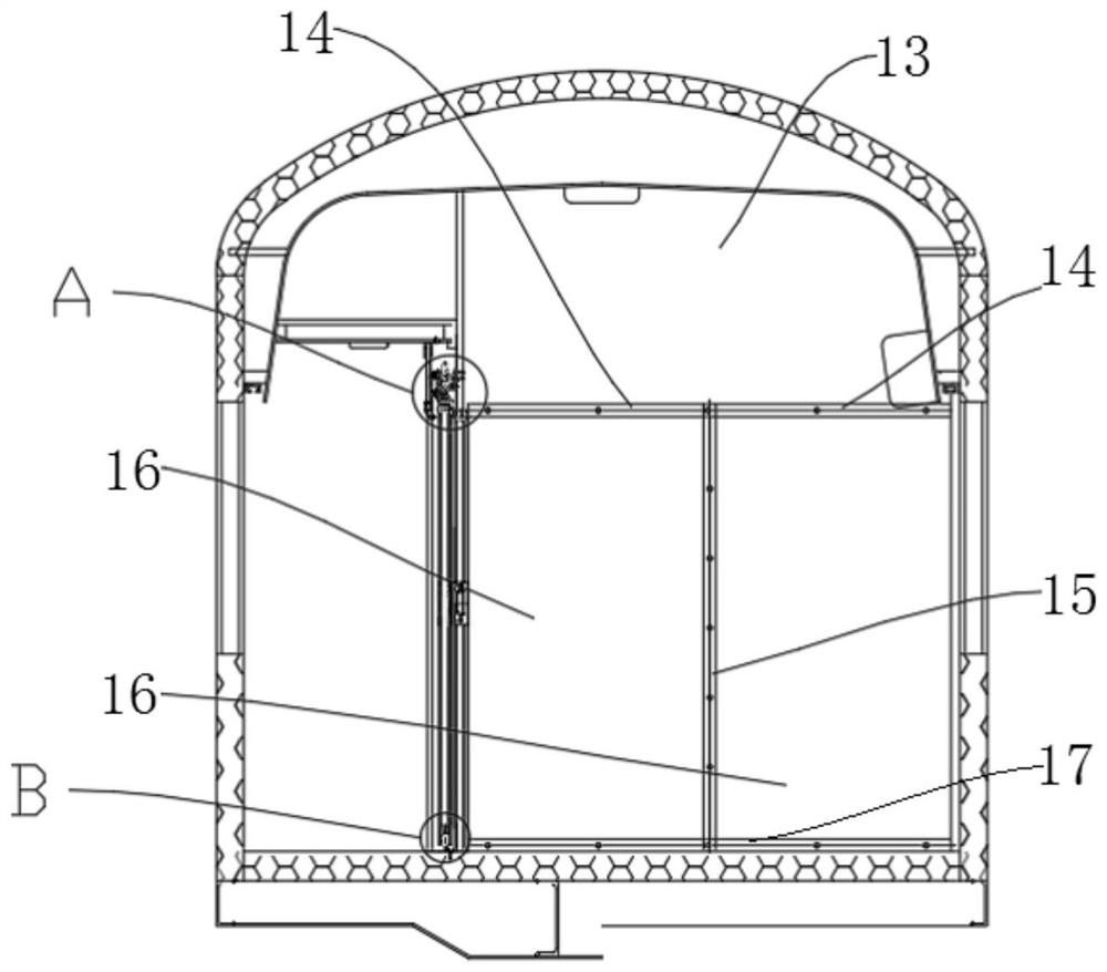 Carriage diagnosis and treatment room wall structure and medical carriage with same