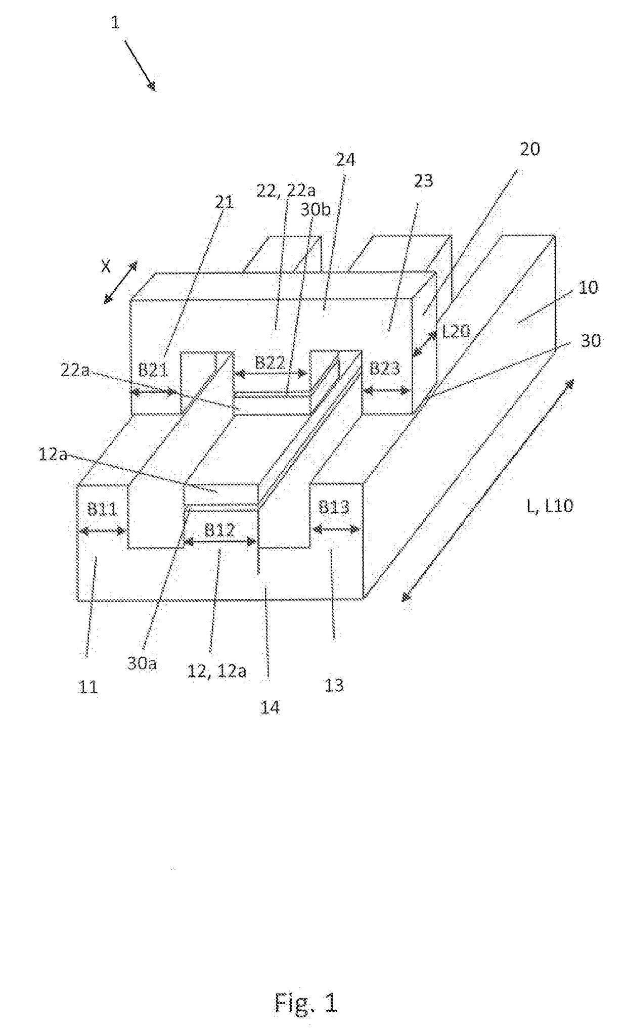 Device for the contact-free transfer of electrical energy into a moving system of a shifting device