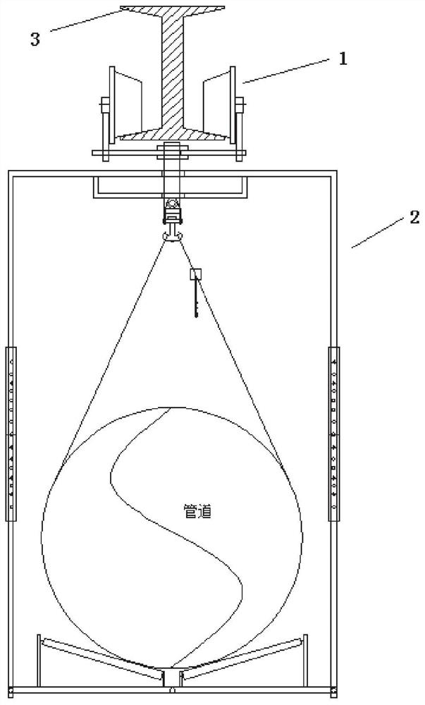 Suspension progressive pipe threading device and method