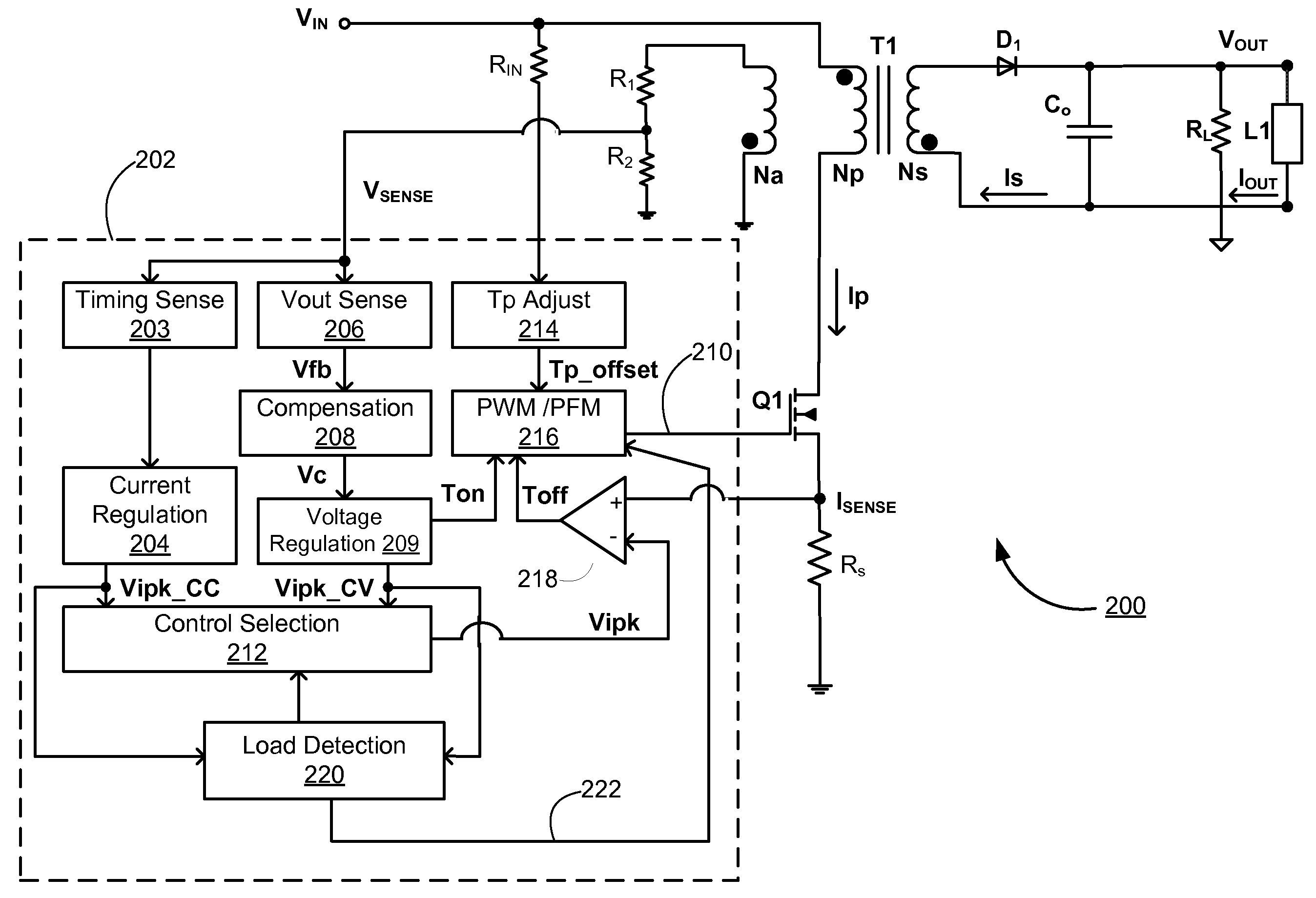 Detecting Light Load Conditions and Improving Light Load Efficiency in a Switching Power Converter
