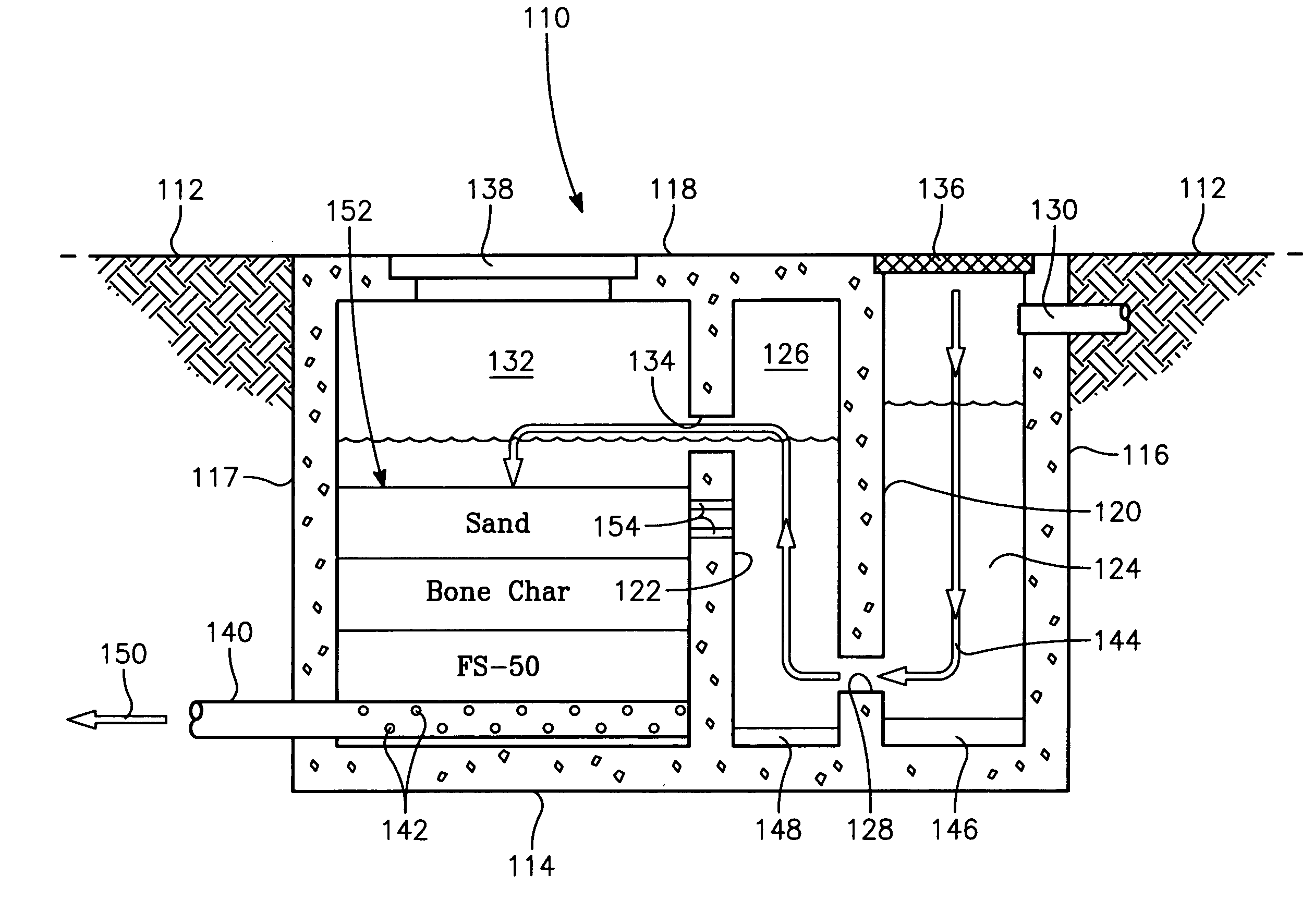 Sand filter treatment facility and method for removing toxic metals from storm water