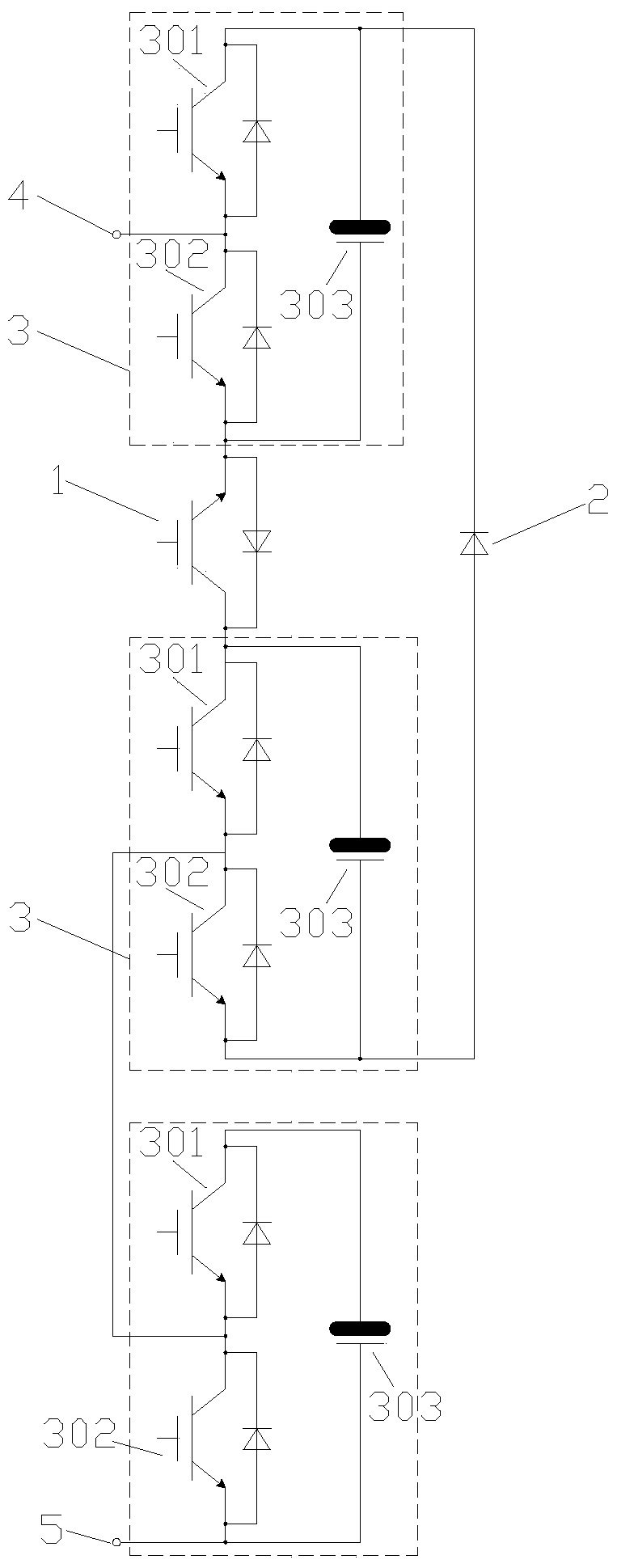 A mmc sub-module circuit with DC side fault blocking capability