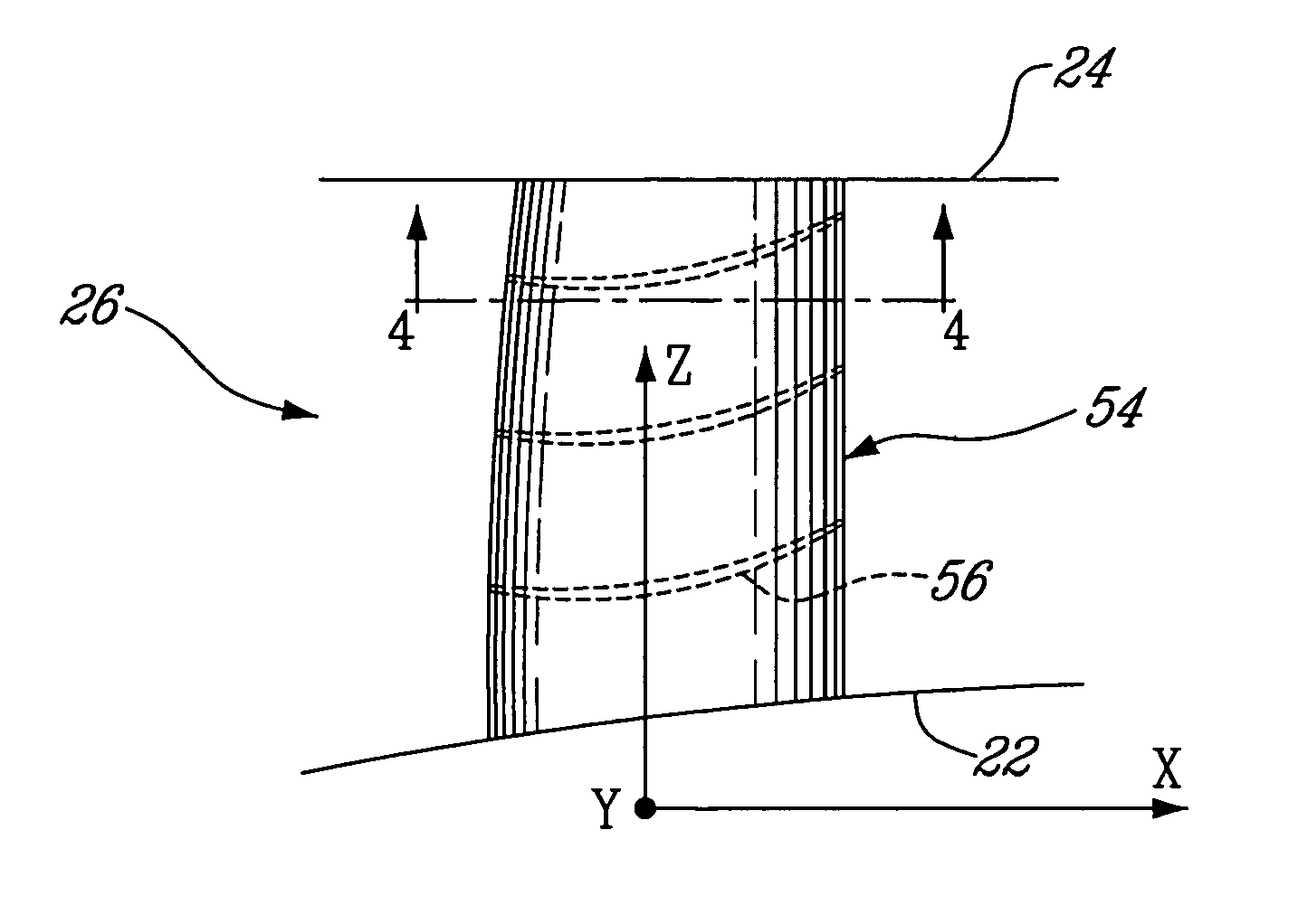 Turbine exhaust strut airfoil and gas path profile