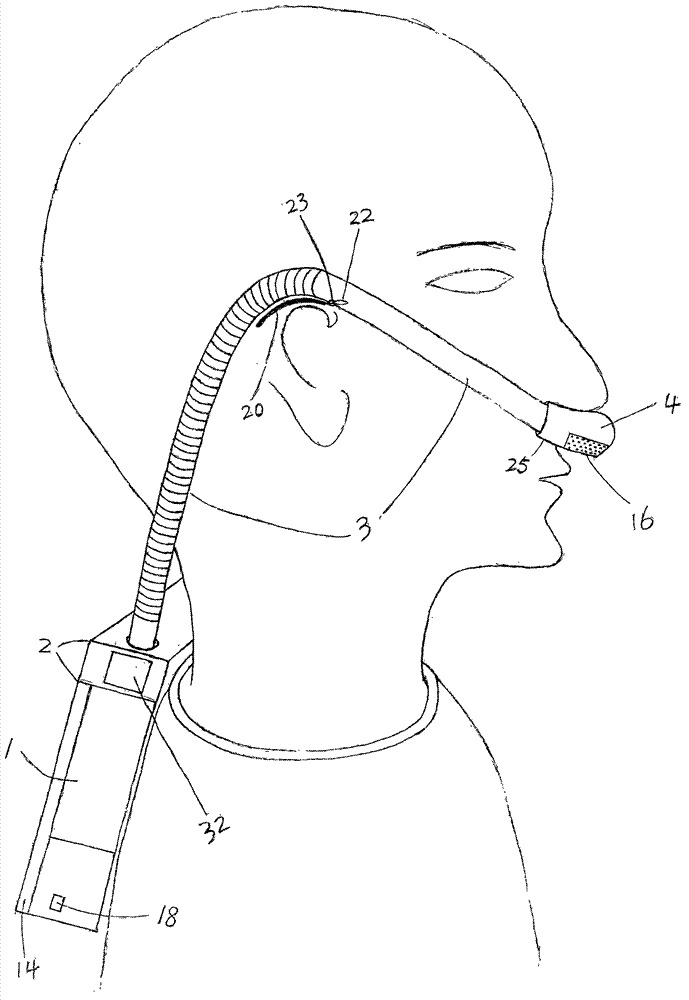 Ear-carrying type air filtering respirator