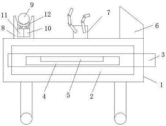 Solar textile machinery recycling frame with self-discharging function