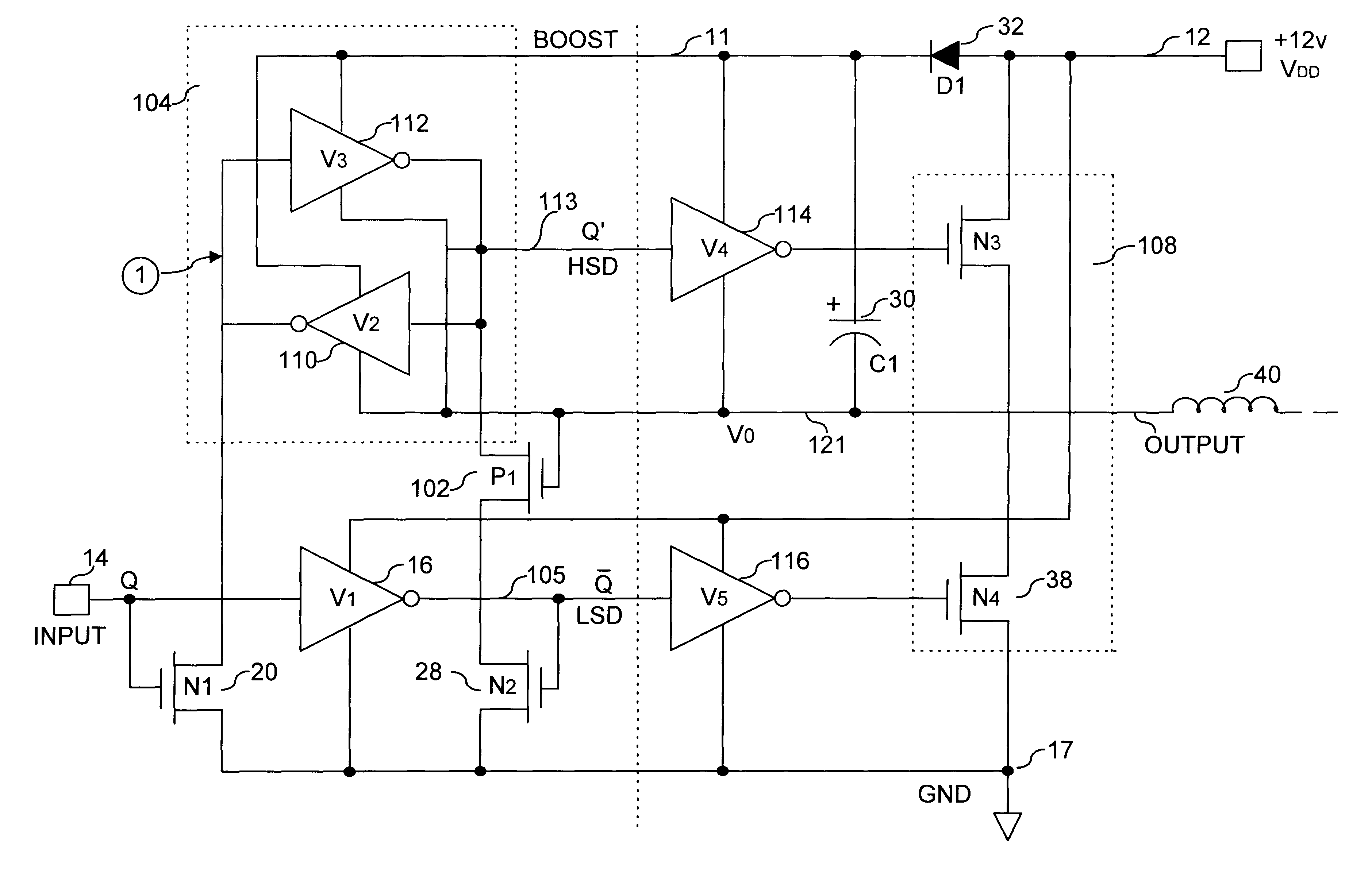 Clamped cascode level shifter circuit
