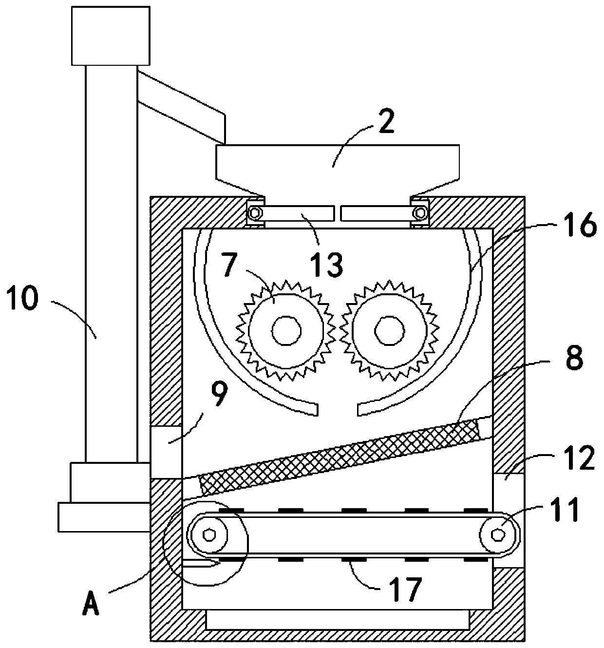 Vertical crusher for coke