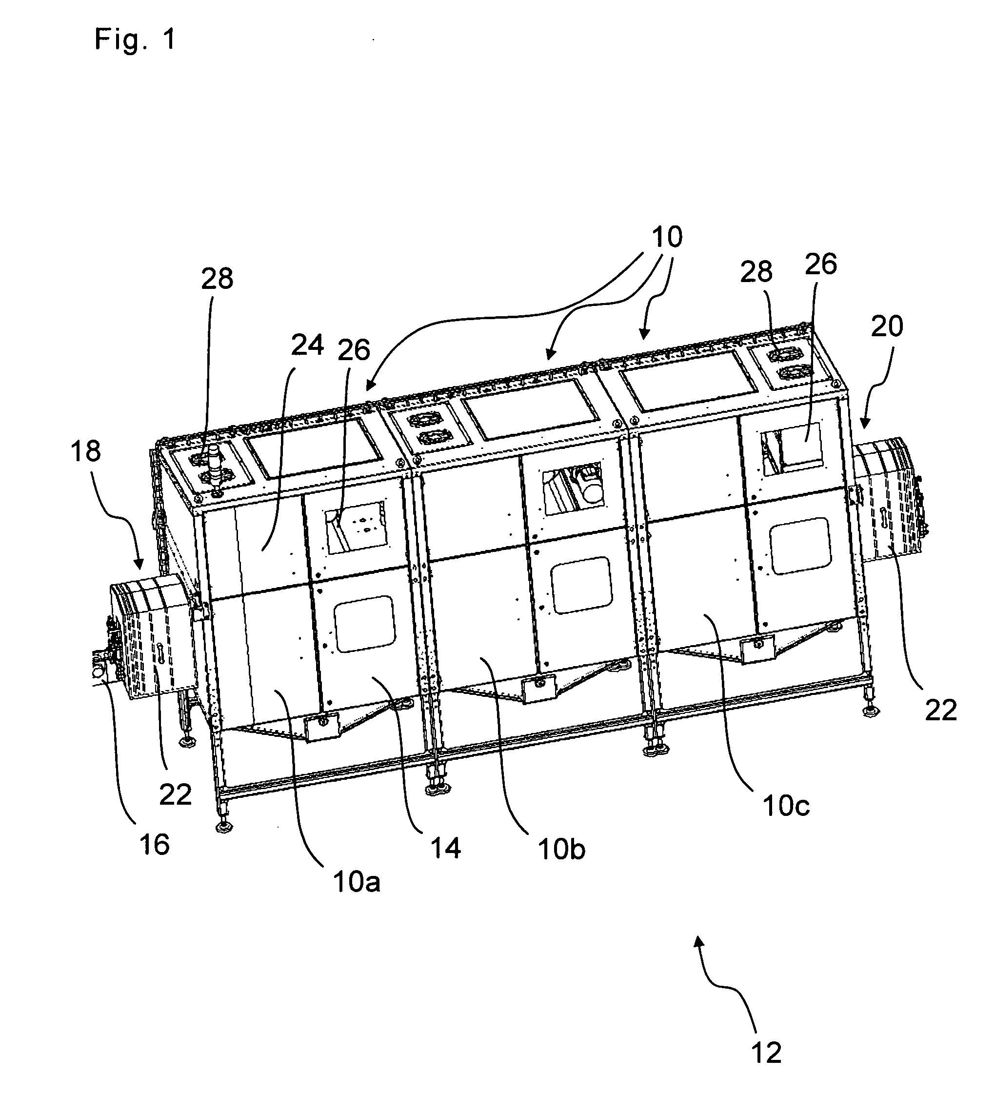 Apparatus and method for drying containers for beverages