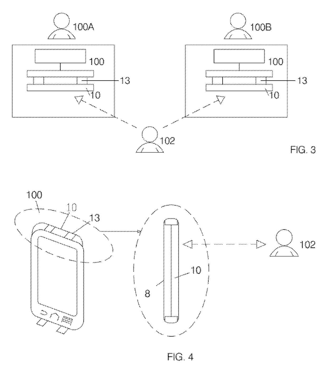 External LED panel, mobile device and method for interaction and communication via an external LED panel