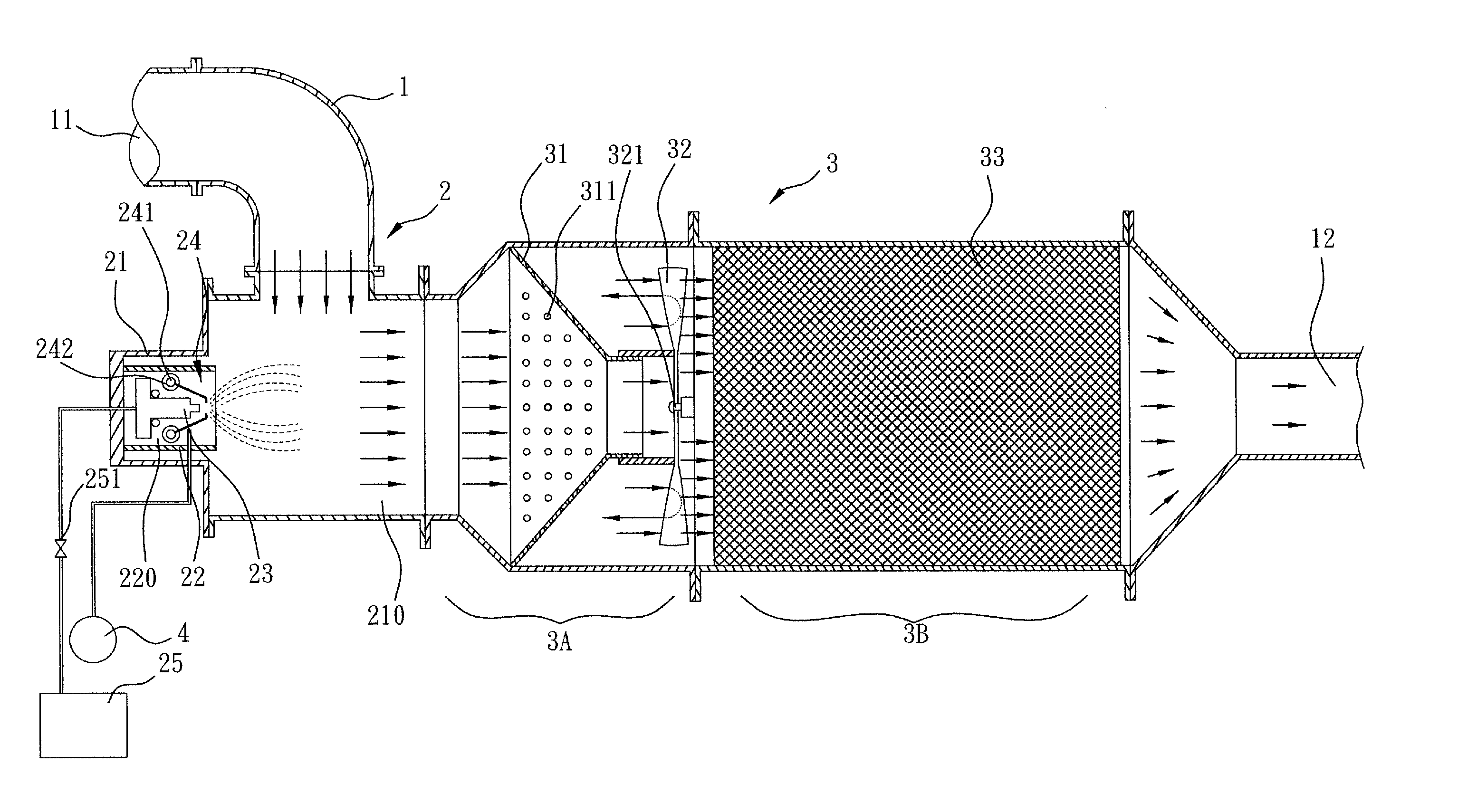 Black smoke burning and purifying apparatus for vehicle exhaust