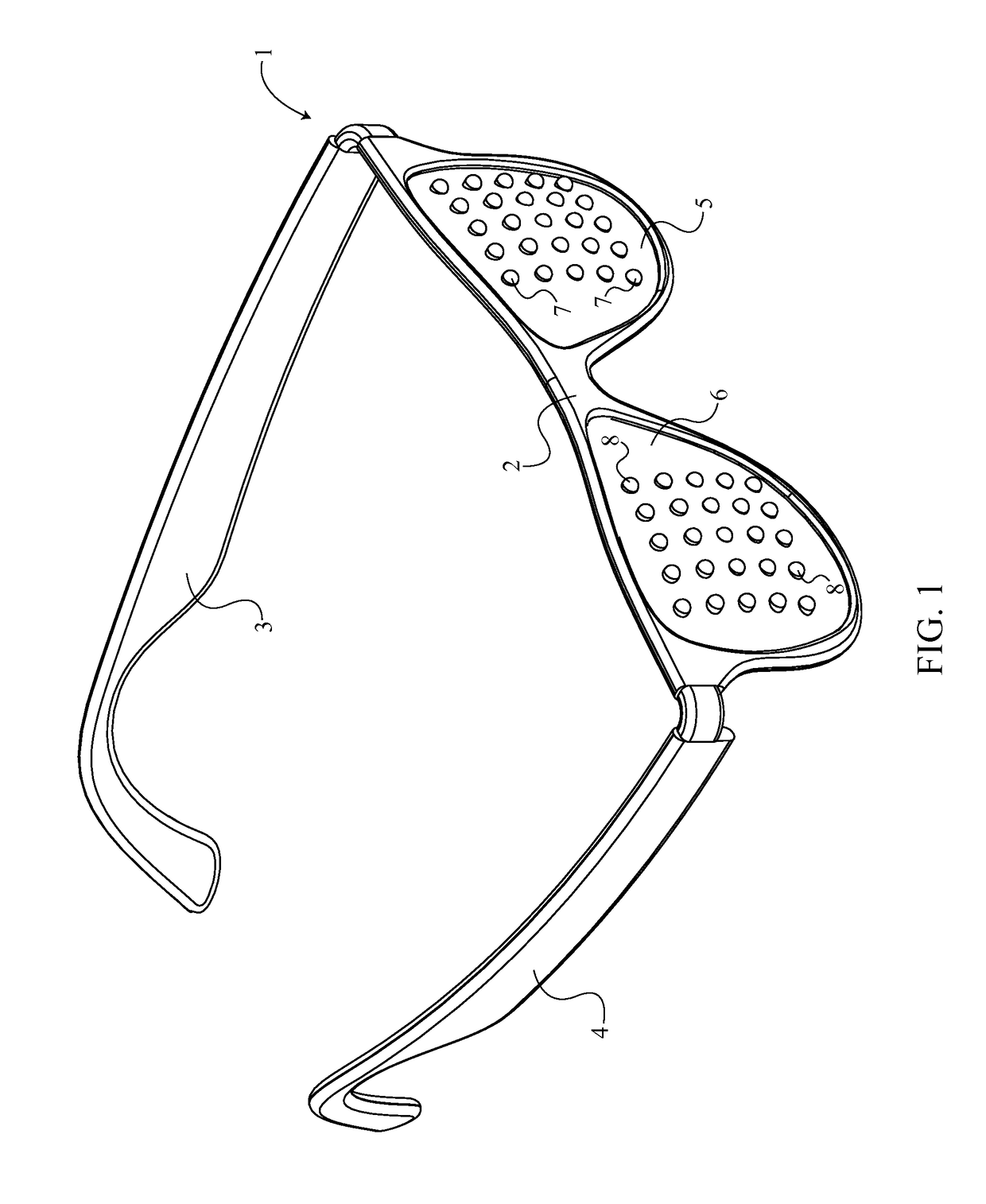 Eyewear with a pair of light emitting diode matrices