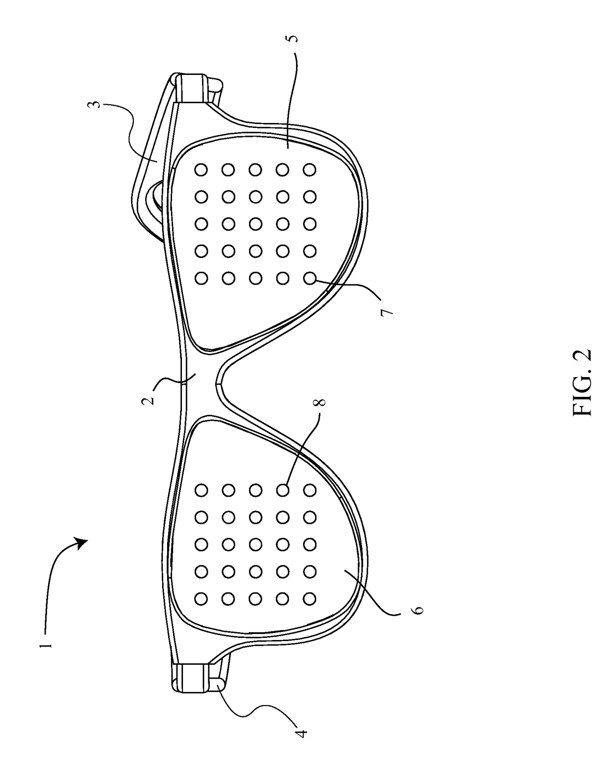 Eyewear with a pair of light emitting diode matrices