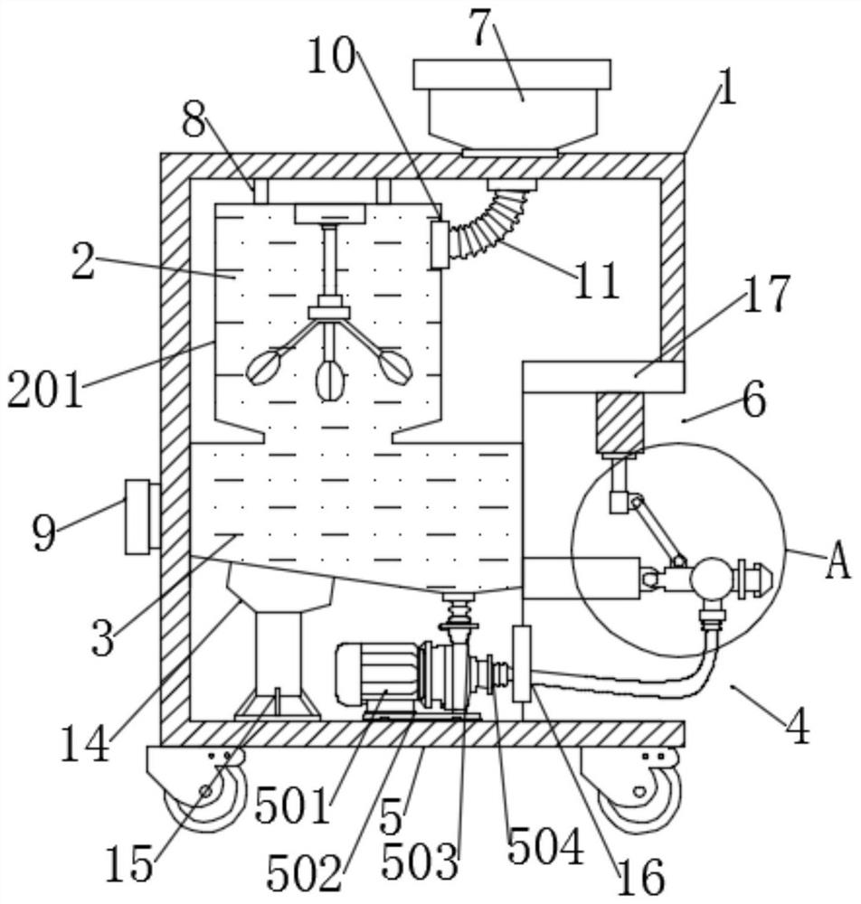 Water and fertilizer integrated irrigation device for agricultural planting