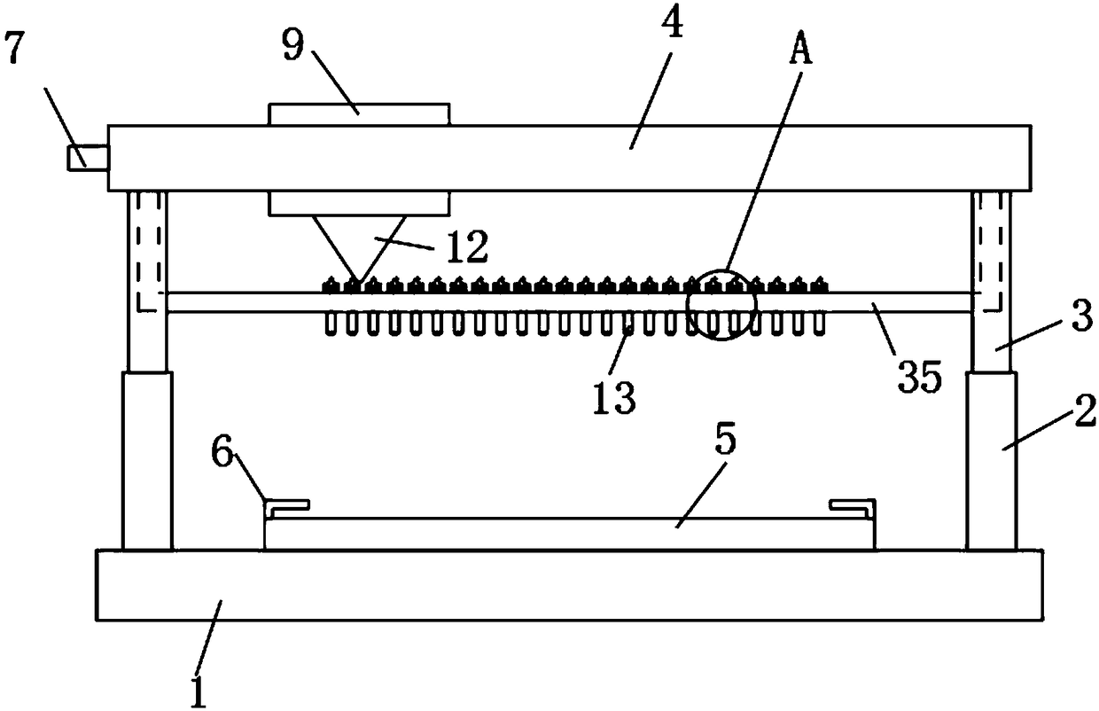 Accounting glue coating device for spaced strip-like gluing and using method