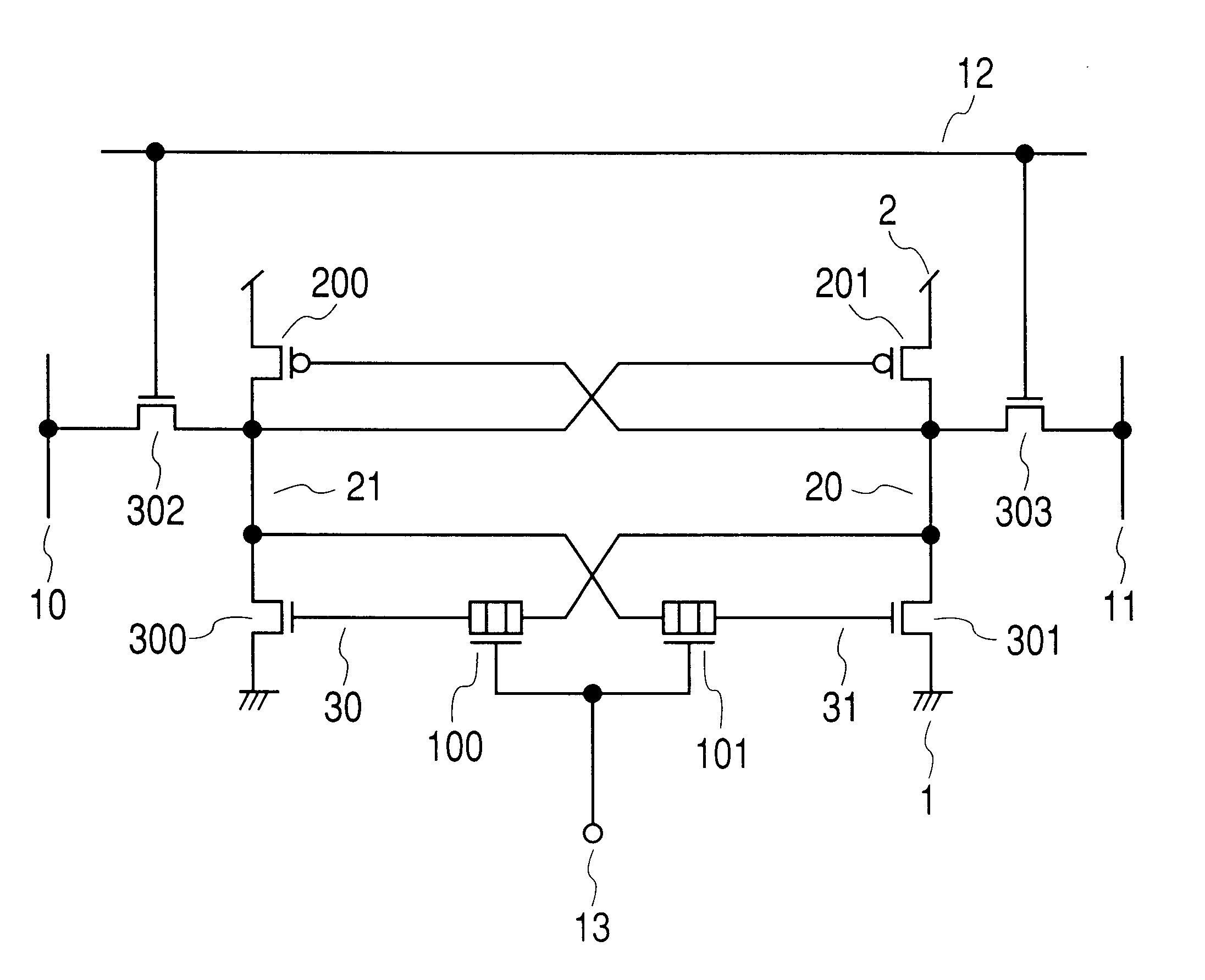 Storage circuit with layered structure element