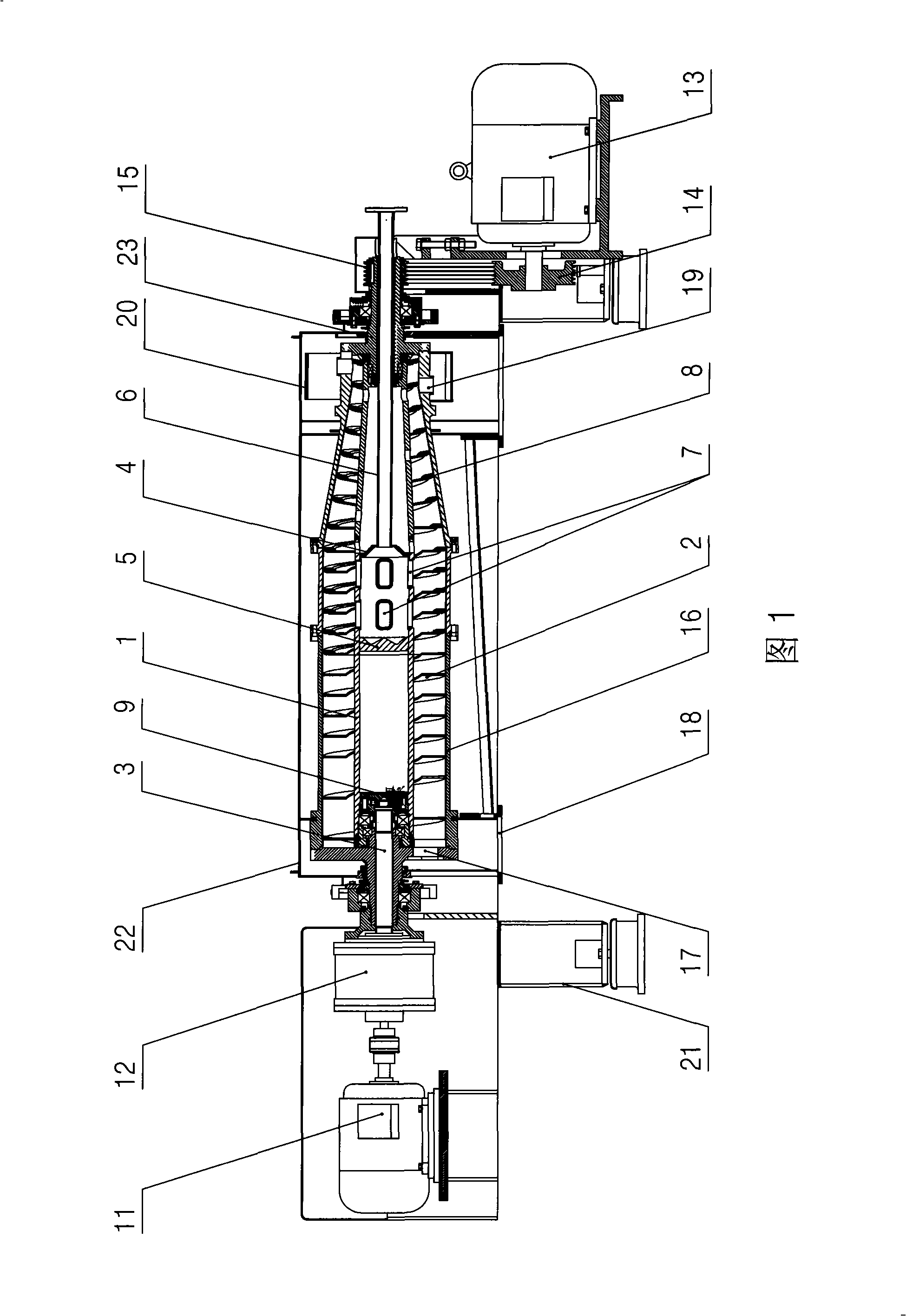 Helical-conveyer centrifugal