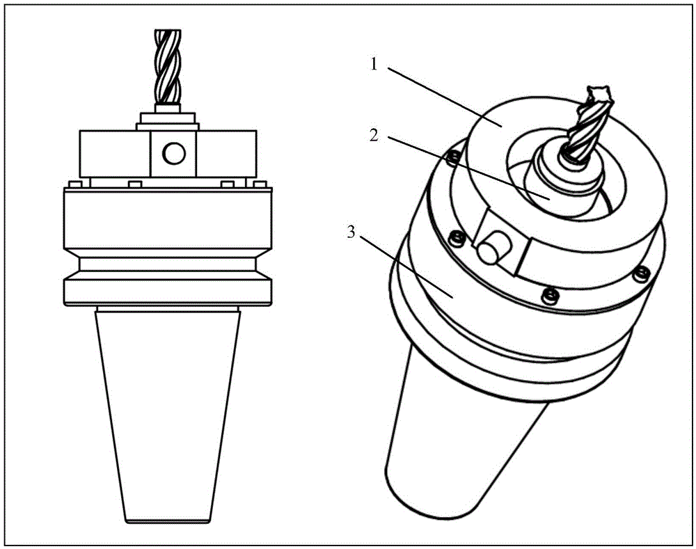Longitudinal excitation type ultrasonic vibration milling cutter handle device