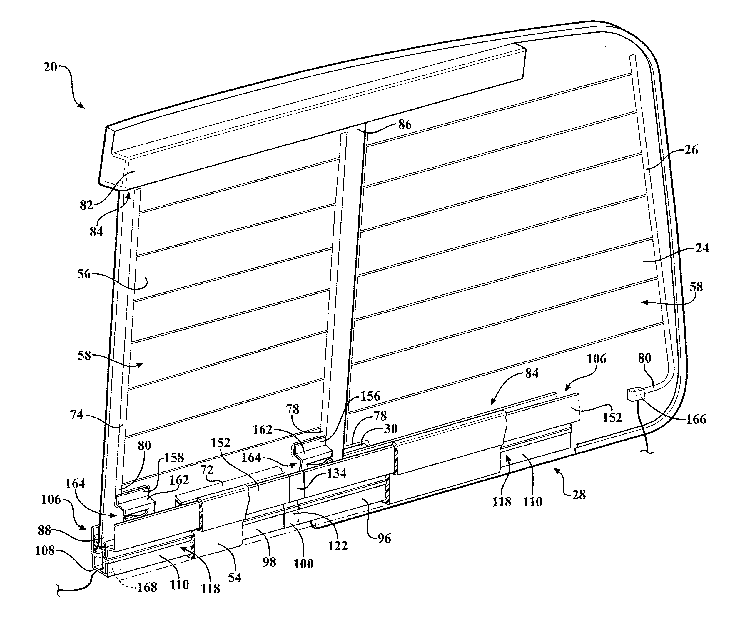 Sliding window assembly for a vehicle