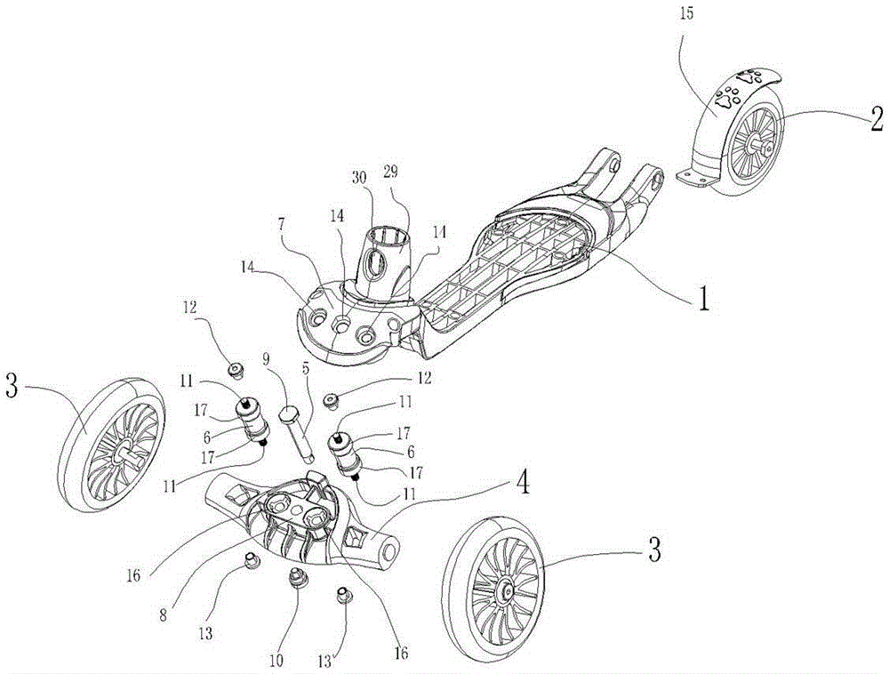 Scooter with novel steering mechanism