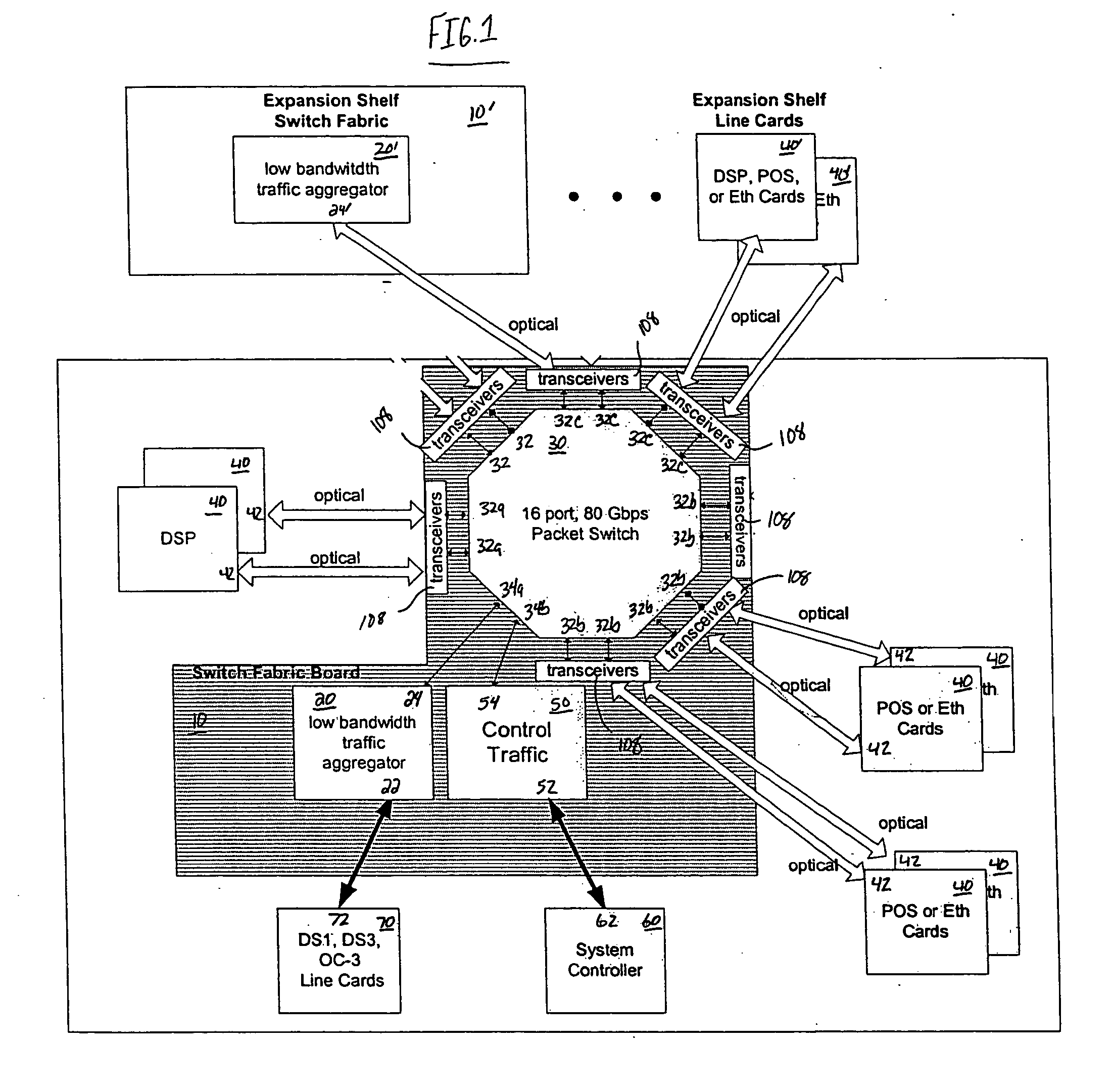 Reconfigurable data communications system with a removable optical backplane connector
