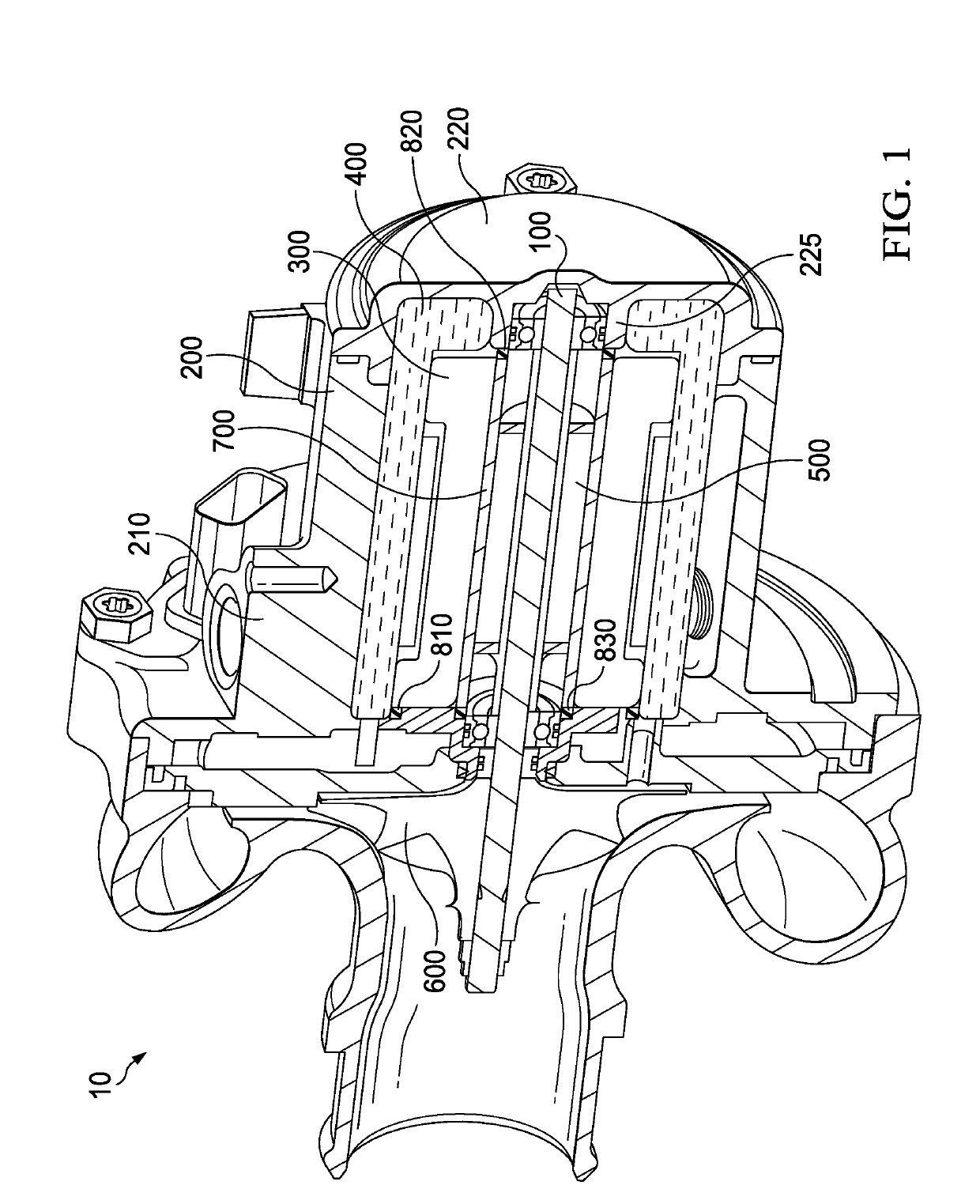 Electric charging device with fluid cooling