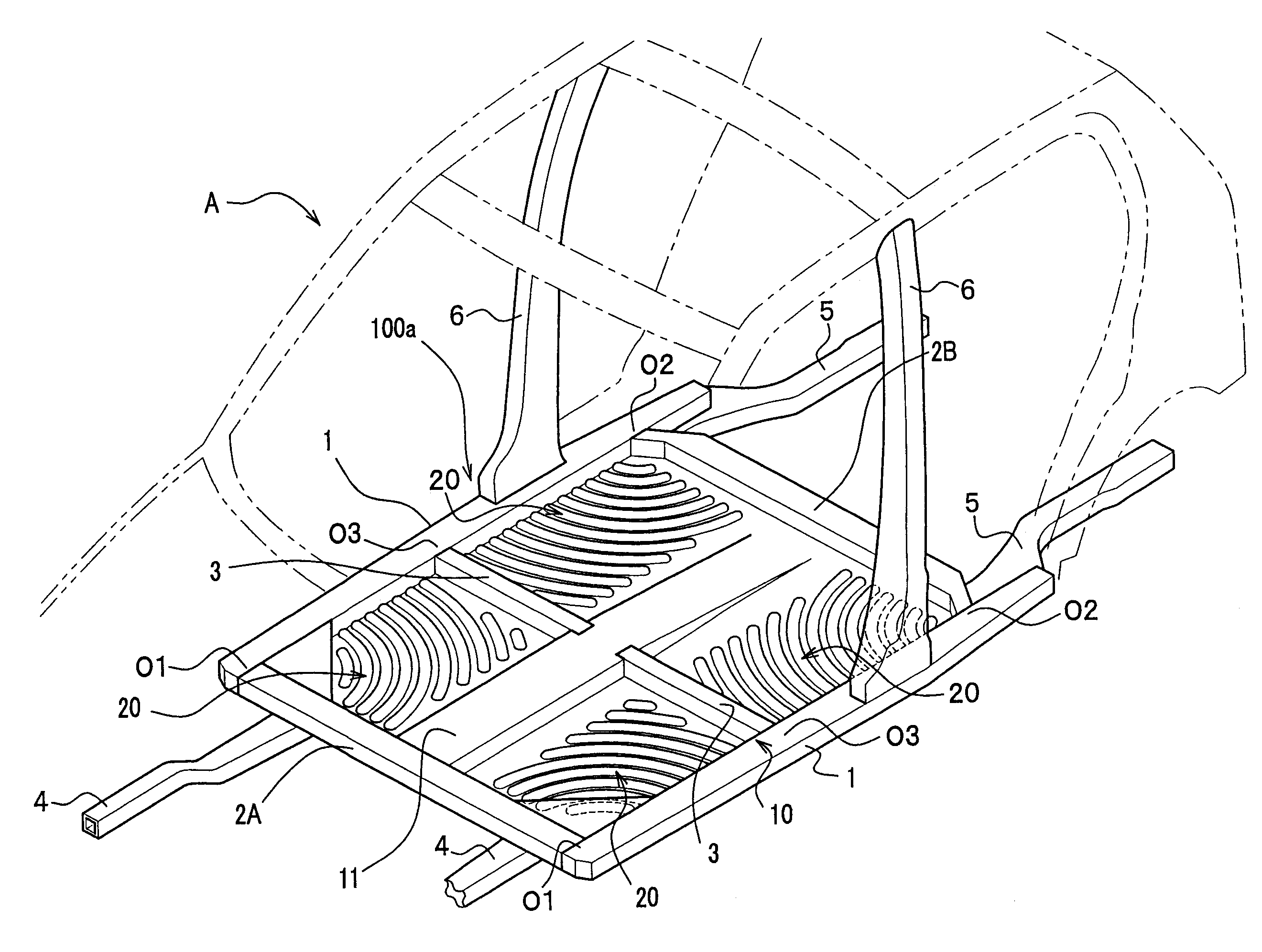 Floor structure of vehicle body