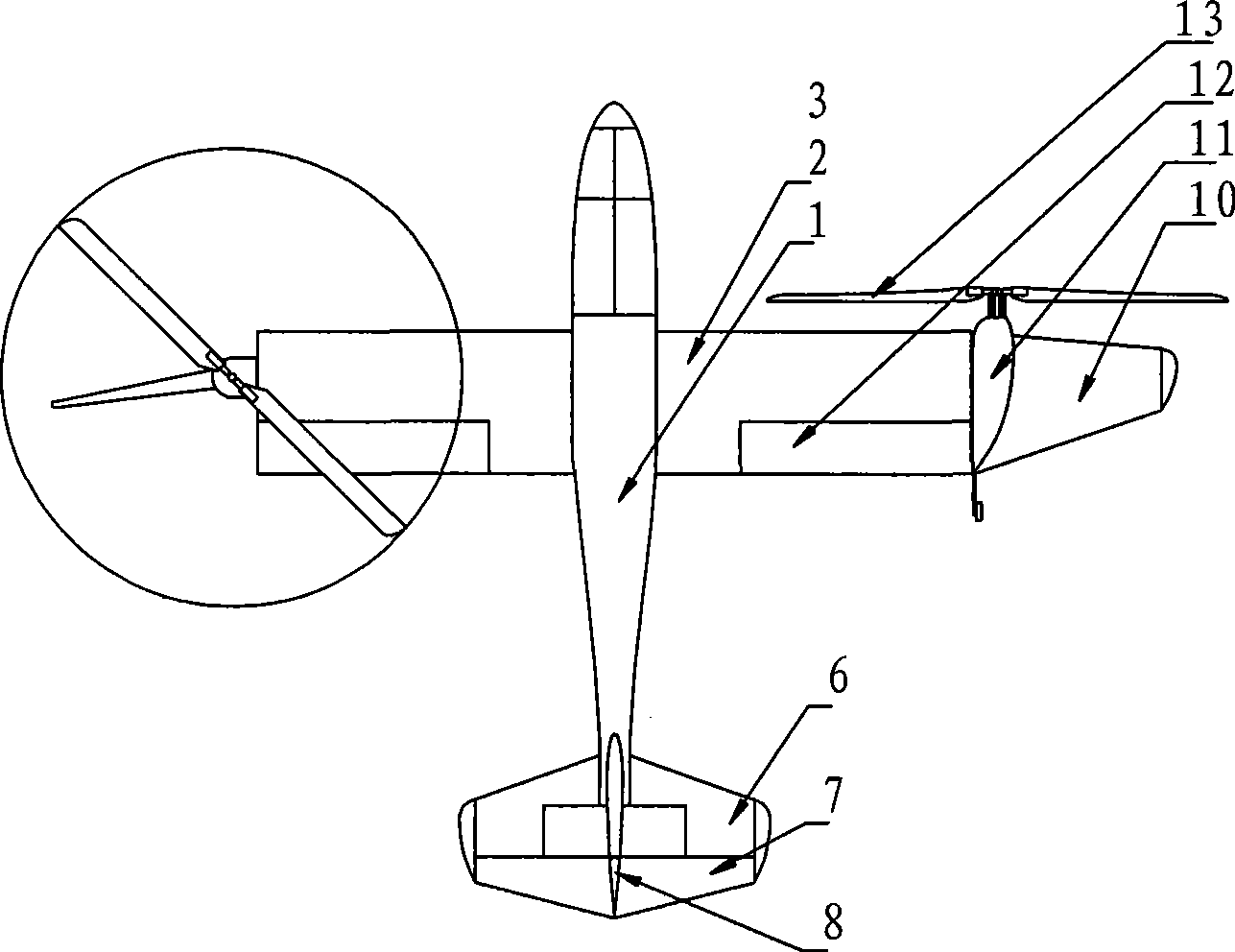 Tilt-rotor plane operated and propelled by thrust scull and slipstream rudder