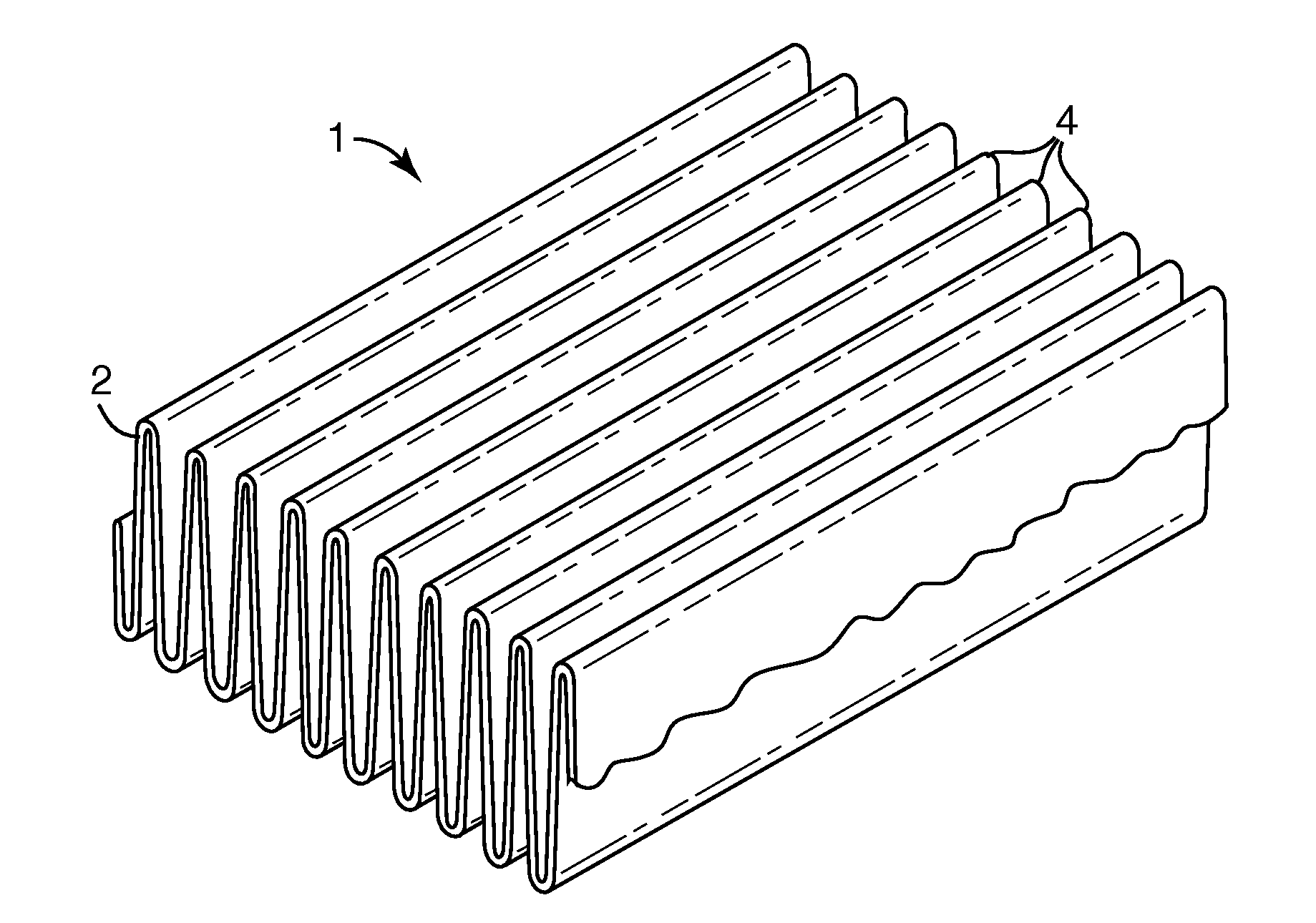 Pleated filter with bimodal monolayer monocomponent media