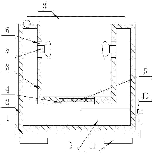 Household tooth glass disposing and disinfecting device