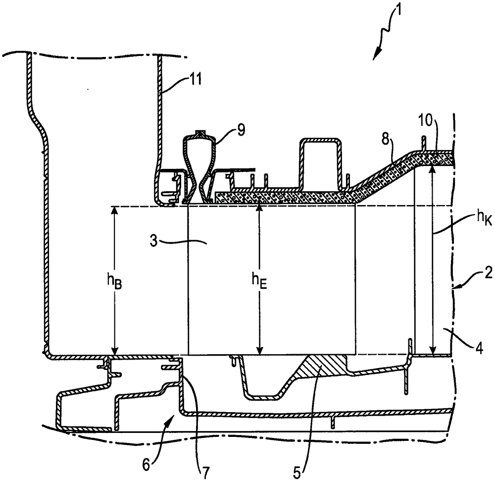 Base assembly for a clothes dryer, and clothes dryer having a base assembly of this type