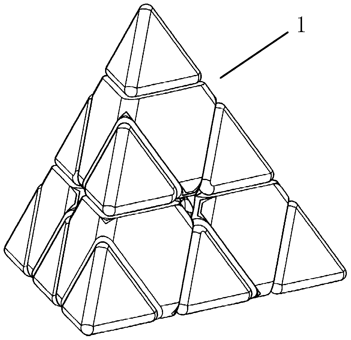 Self-induction type three-order pyramid magic cube and recovery method