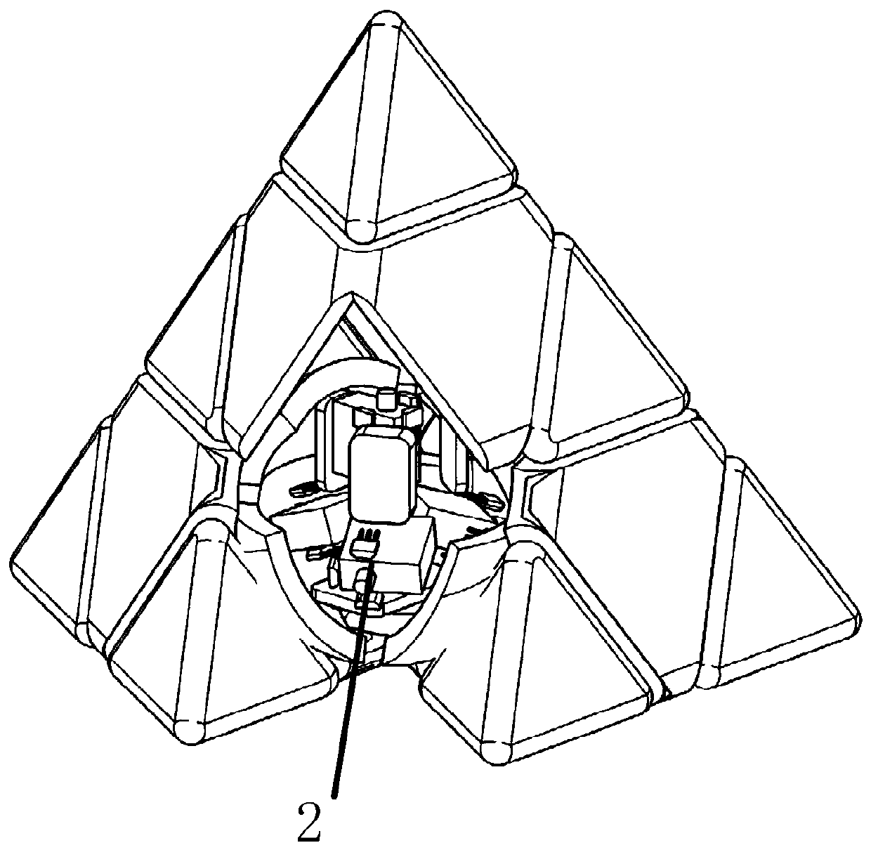 Self-induction type three-order pyramid magic cube and recovery method