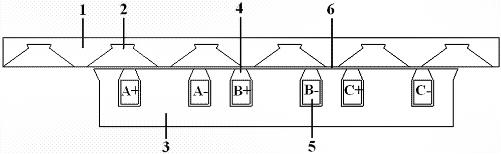 Dispersed magnetism-conducting block type straight-line switched reluctance motor with single-side stator and rotor with unequal tooth widths