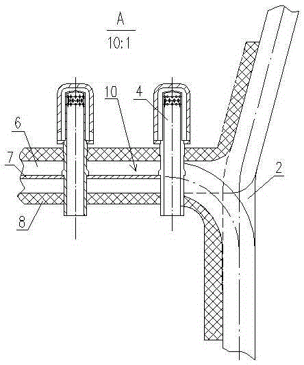 An air distribution device for a circulating fluidized bed boiler
